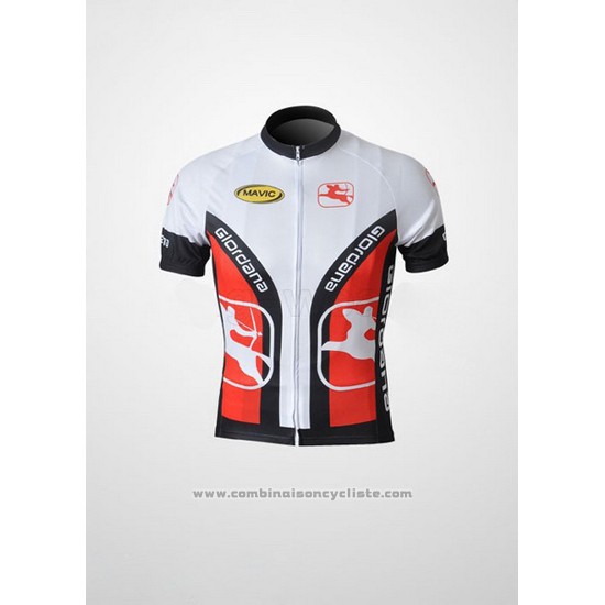 2010 Maillot Cyclisme Giordana Blanc et Noir Manches Courtes et Cuissard