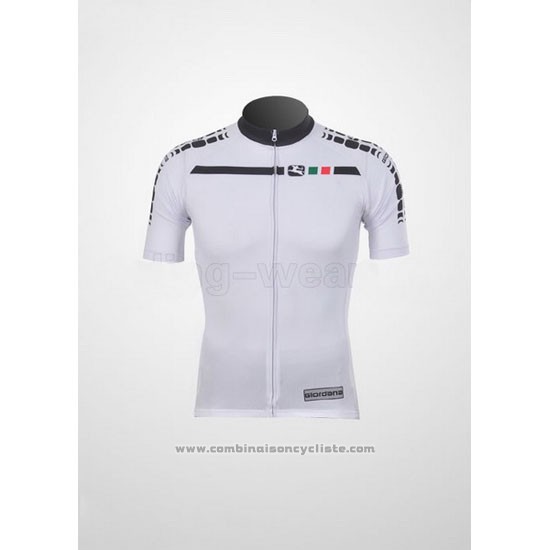 2011 Maillot Cyclisme Giordana Blanc Manches Courtes et Cuissard