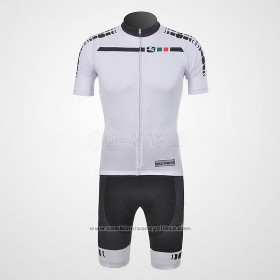 2011 Maillot Cyclisme Giordana Blanc Manches Courtes et Cuissard