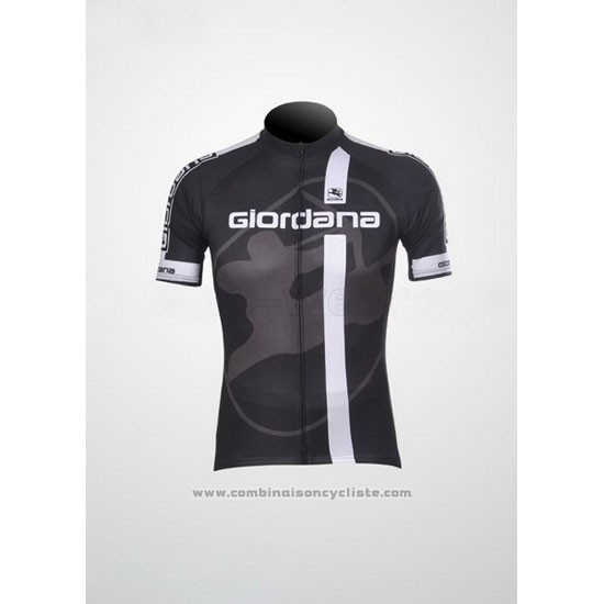 2011 Maillot Cyclisme Giordana Blanc Noir Manches Courtes et Cuissard