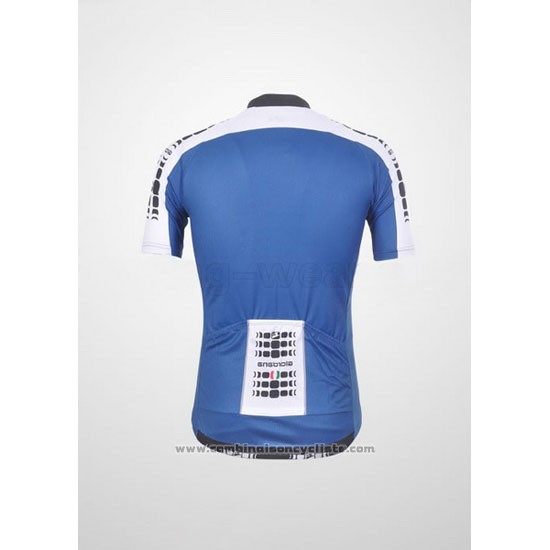 2011 Maillot Cyclisme Giordana Blanc et Bleu Manches Courtes et Cuissard