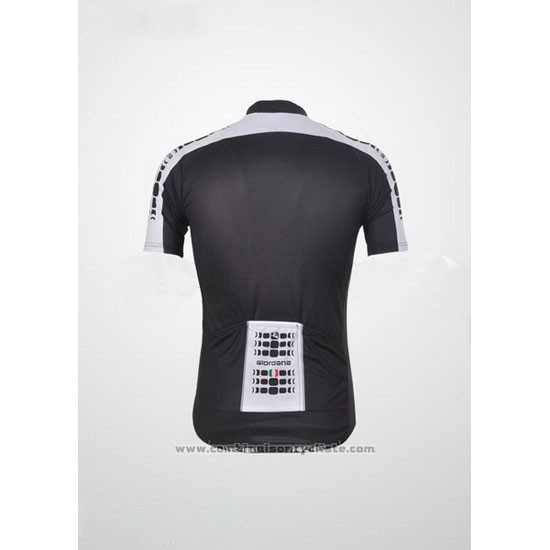 2011 Maillot Cyclisme Giordana Blanc et Noir Manches Courtes et Cuissard