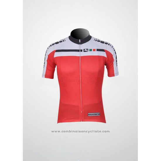 2011 Maillot Cyclisme Giordana Blanc et Rouge Manches Courtes et Cuissard