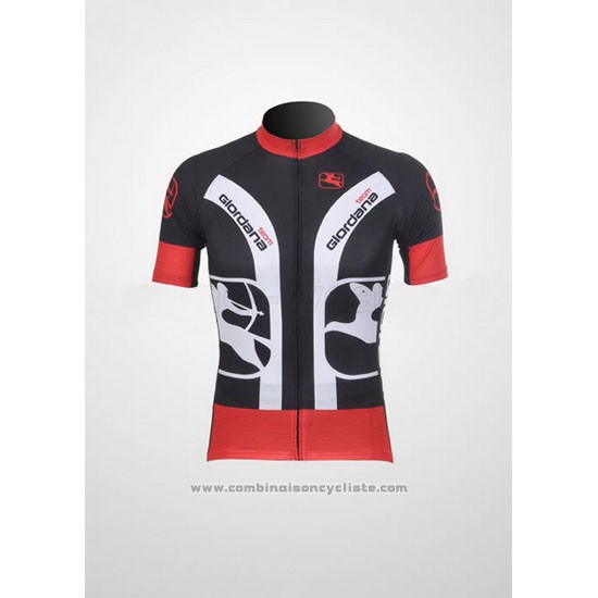 2011 Maillot Cyclisme Giordana Noir et Rouge Manches Courtes et Cuissard