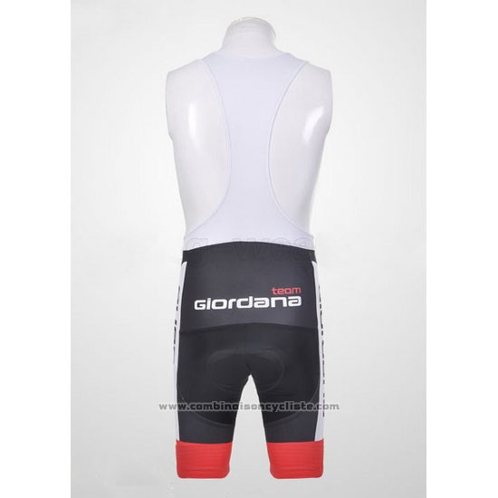 2011 Maillot Cyclisme Giordana Noir et Rouge Manches Courtes et Cuissard