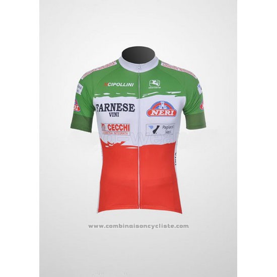2011 Maillot Cyclisme Giordana Rouge et Vert Manches Courtes et Cuissard