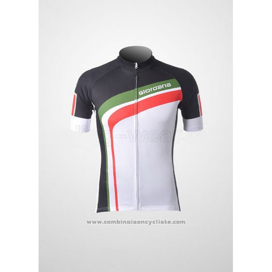2012 Maillot Cyclisme Giordana Vert et Noir Manches Courtes et Cuissard