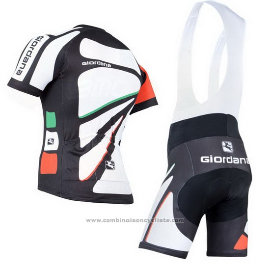 2014 Maillot Cyclisme Giordana Noir et Blanc Manches Courtes et Cuissard