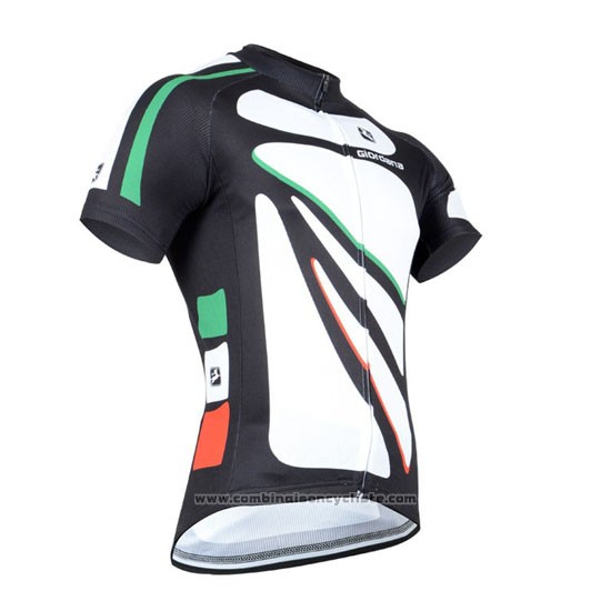 2014 Maillot Cyclisme Giordana Noir et Blanc Manches Courtes et Cuissard
