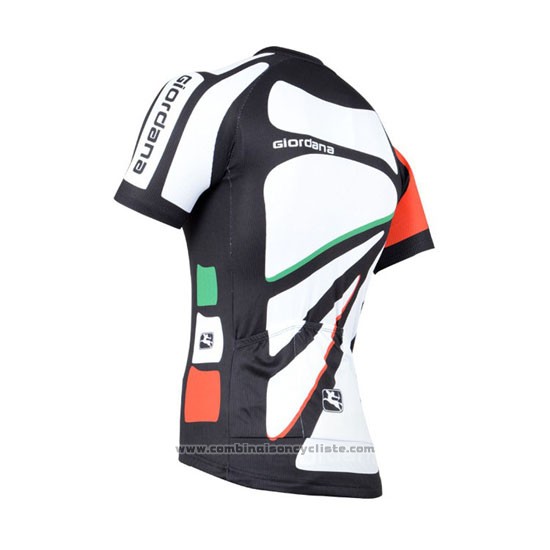 2014 Maillot Cyclisme Giordana Noir et Blanc Manches Courtes et Cuissard