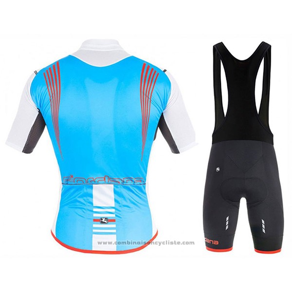 2017 Maillot Cyclisme Giordana Sahara Blanc et Azur Manches Courtes et Cuissard