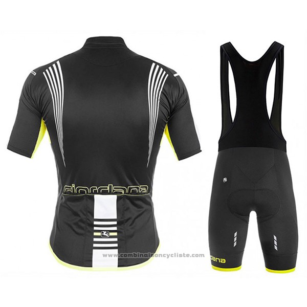 2017 Maillot Cyclisme Giordana Sahara Noir Manches Courtes et Cuissard
