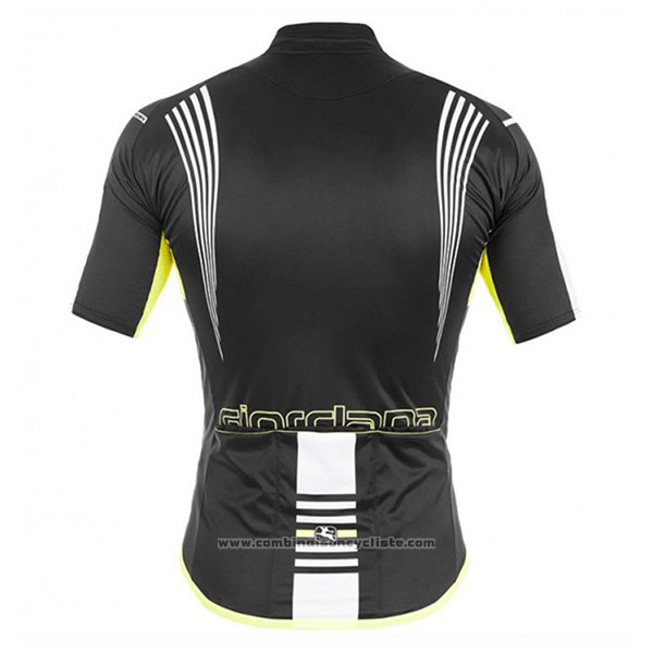 2017 Maillot Cyclisme Giordana Sahara Noir Manches Courtes et Cuissard