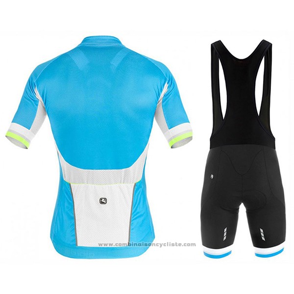 2017 Maillot Cyclisme Giordana Silver Line Azur Manches Courtes et Cuissard