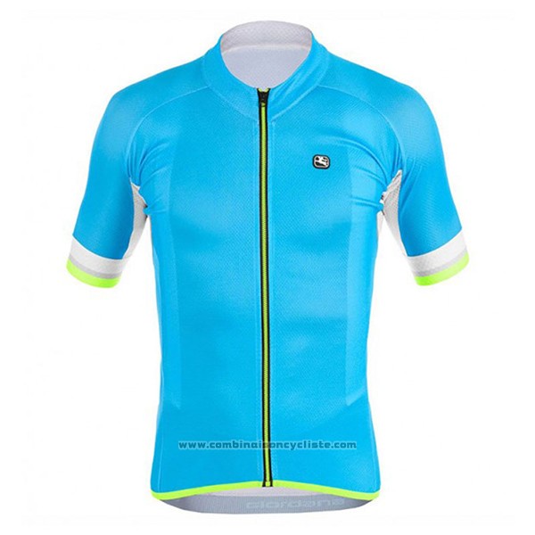 2017 Maillot Cyclisme Giordana Silver Line Azur Manches Courtes et Cuissard