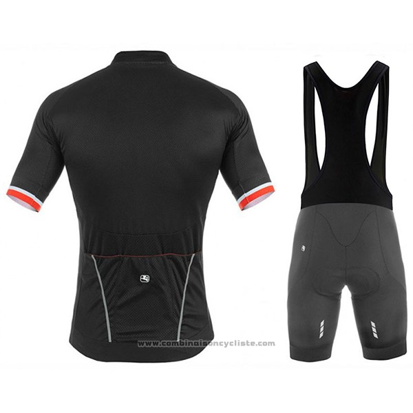 2017 Maillot Cyclisme Giordana Silver Line Noir Manches Courtes et Cuissard
