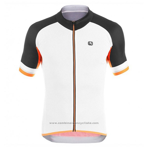 2017 Maillot Cyclisme Giordana Silver Line Noir et Blanc Manches Courtes et Cuissard