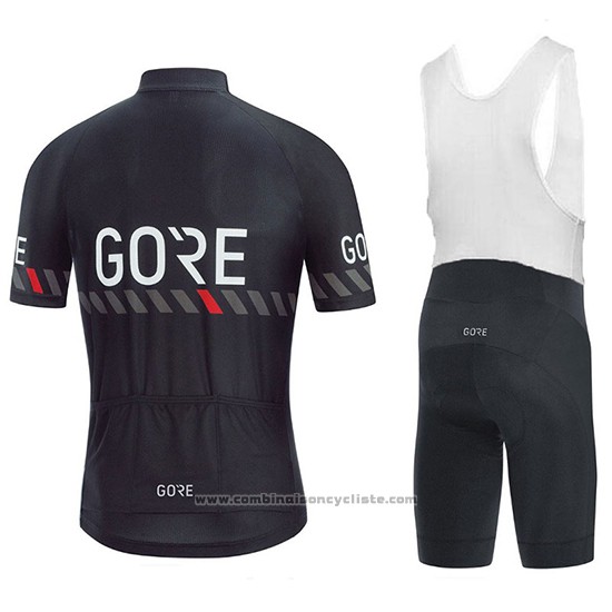 2018 Maillot Cyclisme Gore C3 Noir Manches Courtes et Cuissard
