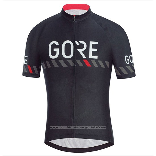 2018 Maillot Cyclisme Gore C3 Noir Manches Courtes et Cuissard