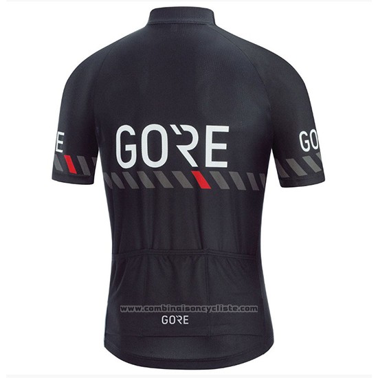 2018 Maillot Cyclisme Gore C3 Noir Manches Courtes et Cuissard