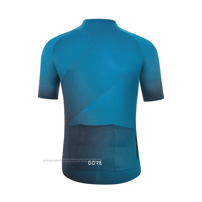 2022 Maillot Cyclisme Gore Bleu Manches Courtes et Cuissard