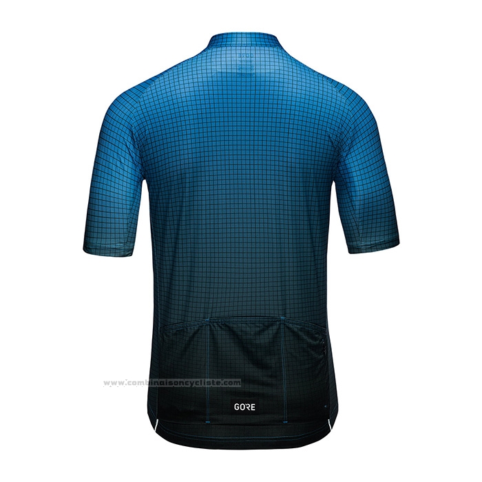 2022 Maillot Cyclisme Gore Noir Bleu Manches Courtes et Cuissard