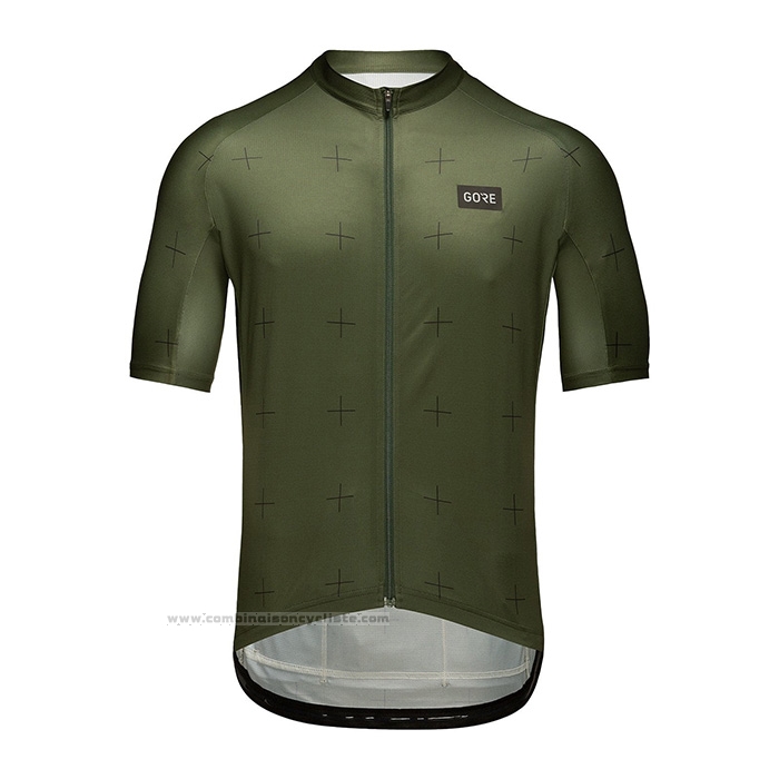 2022 Maillot Cyclisme Gore Vert Manches Courtes et Cuissard