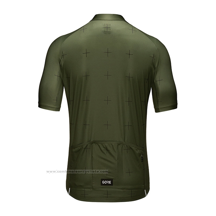 2022 Maillot Cyclisme Gore Vert Manches Courtes et Cuissard
