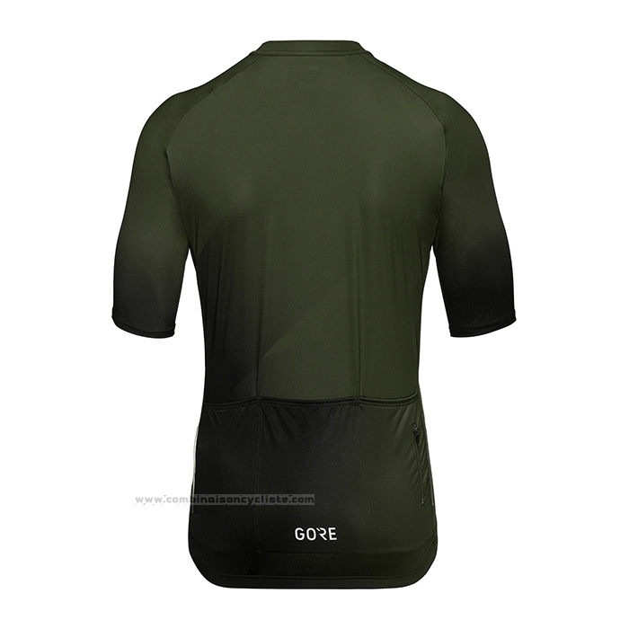 2022 Maillot Cyclisme Gore Vert Noir Manches Courtes et Cuissard