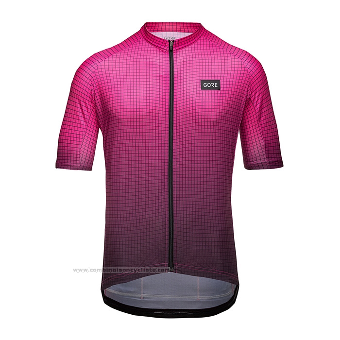 2022 Maillot Cyclisme Gore Violet Noir Manches Courtes et Cuissard