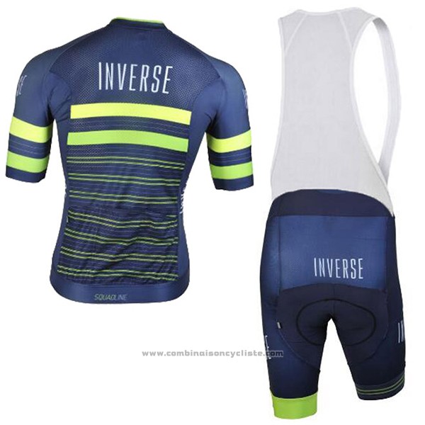 2017 Maillot Cyclisme Inverse Bleu Manches Courtes et Cuissard
