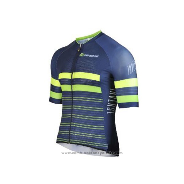 2017 Maillot Cyclisme Inverse Bleu Manches Courtes et Cuissard