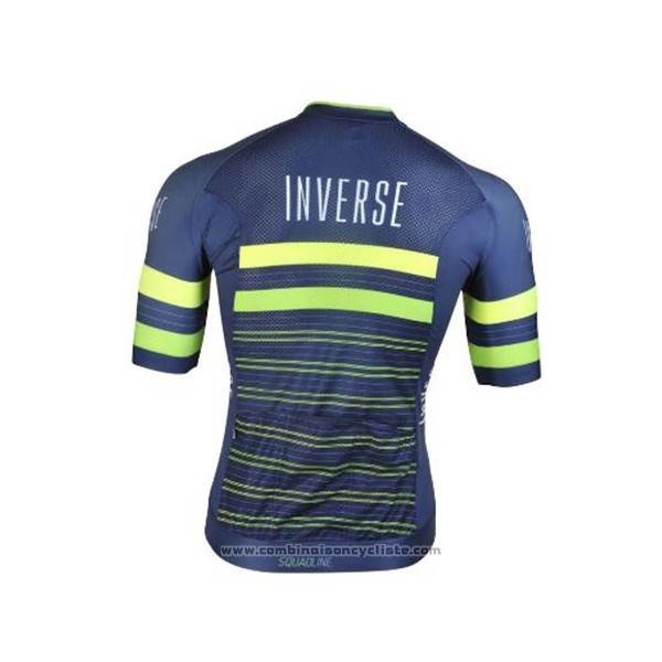 2017 Maillot Cyclisme Inverse Bleu Manches Courtes et Cuissard