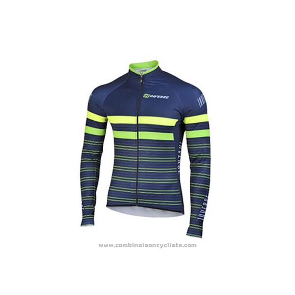 2017 Maillot Cyclisme Inverse Bleu Manches Longues et Cuissard