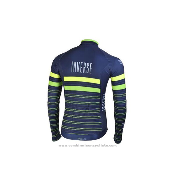 2017 Maillot Cyclisme Inverse Bleu Manches Longues et Cuissard