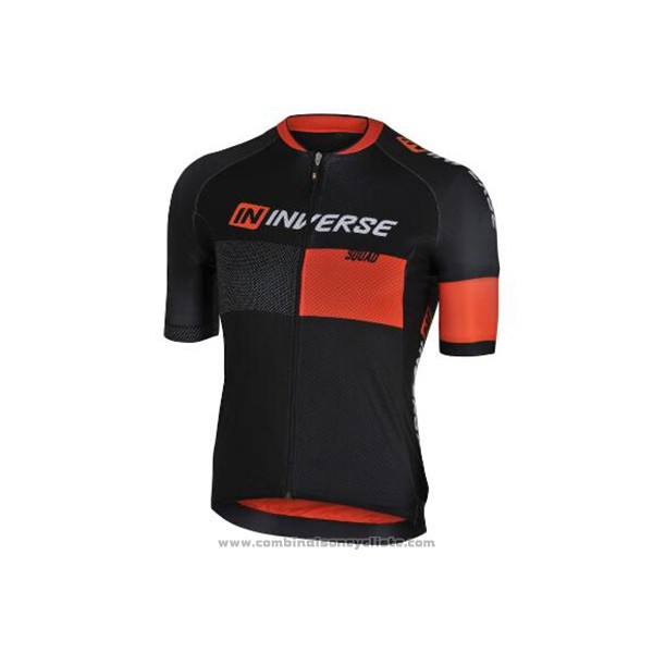 2017 Maillot Cyclisme Inverse Noir Manches Courtes et Cuissard