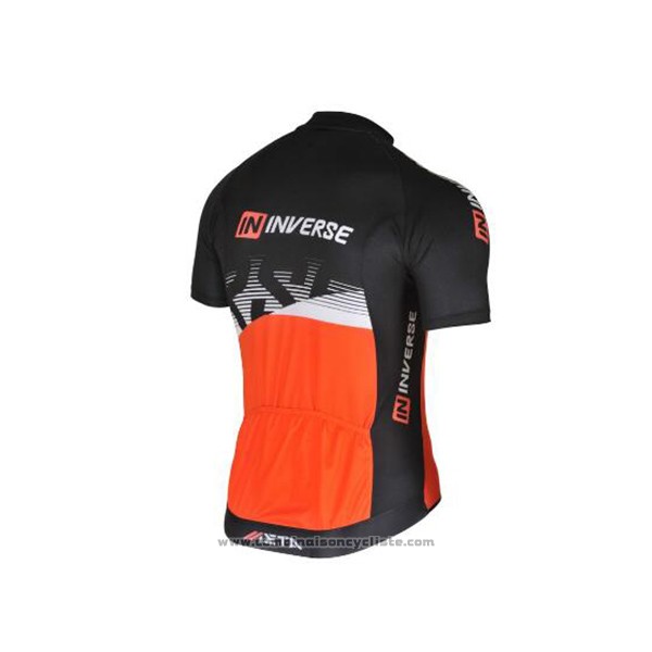 2017 Maillot Cyclisme Inverse Noir et Orange Manches Courtes et Cuissard