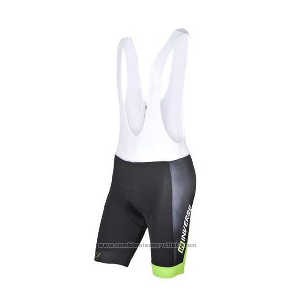 2017 Maillot Cyclisme Inverse Noir et Vert Manches Courtes et Cuissard