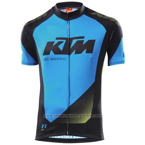 2015 Maillot Cyclisme Ktm Bleu et Noir Manches Courtes et Cuissard