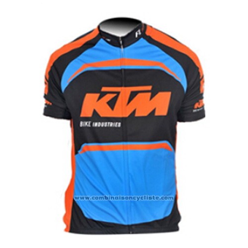 2015 Maillot Cyclisme Ktm Bleu et Orange Manches Courtes et Cuissard