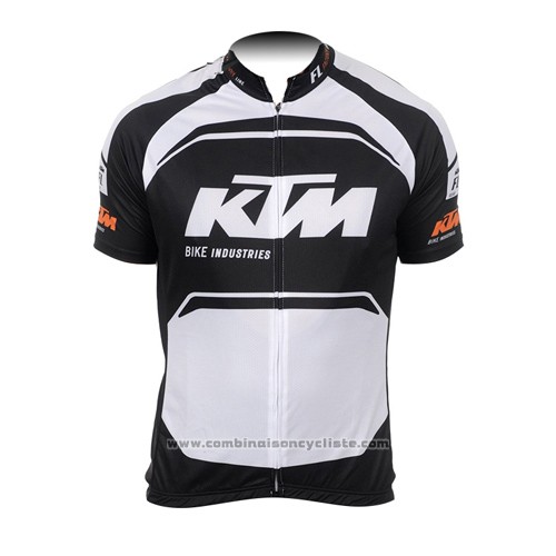 2015 Maillot Cyclisme Ktm Noir Blanc Manches Courtes et Cuissard
