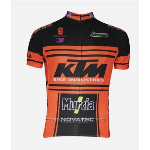 2015 Maillot Cyclisme Ktm Noir et Orange Manches Courtes et Cuissard