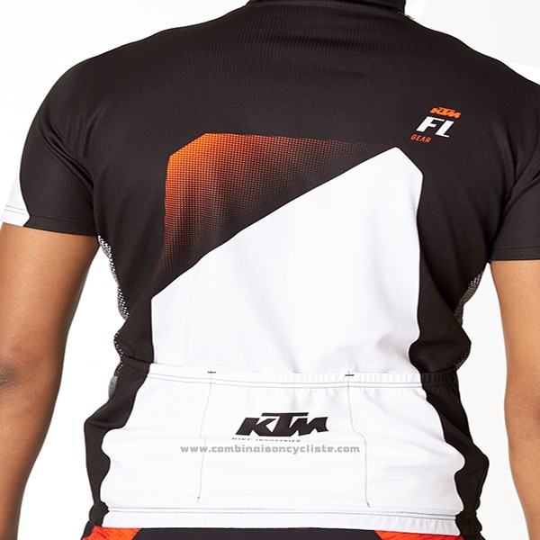 2016 Maillot Cyclisme Ktm Blanc et Noir Manches Courtes et Cuissard