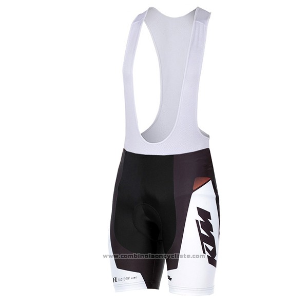 2016 Maillot Cyclisme Ktm Blanc et Noir Manches Courtes et Cuissard