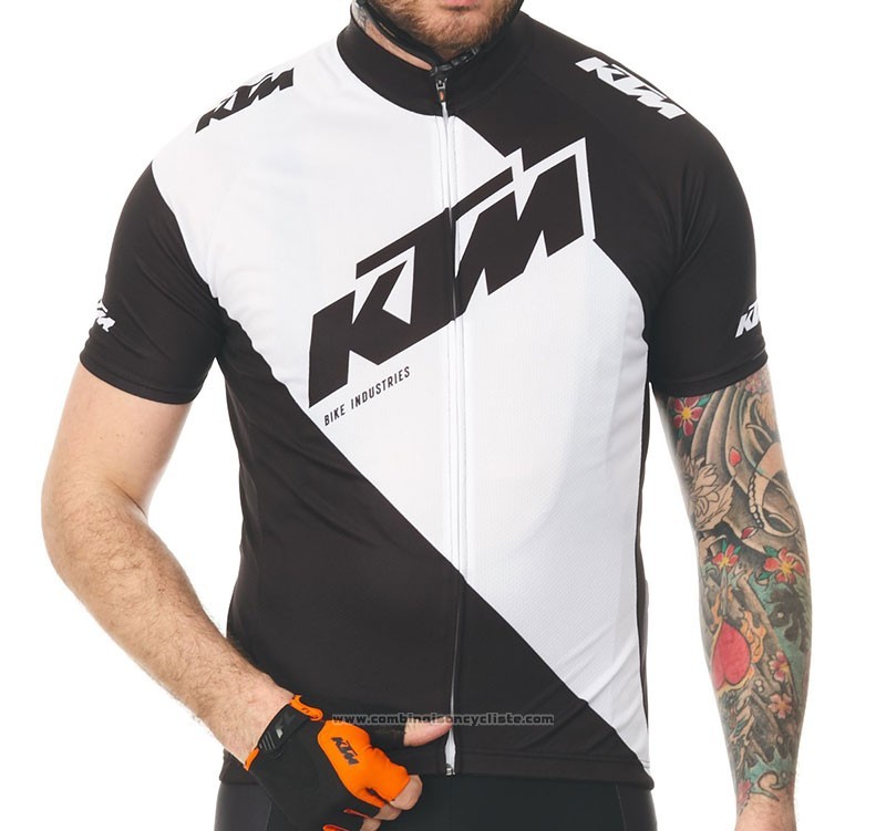 2018 Maillot Cyclisme Ktm Blanc Manches Courtes et Cuissard