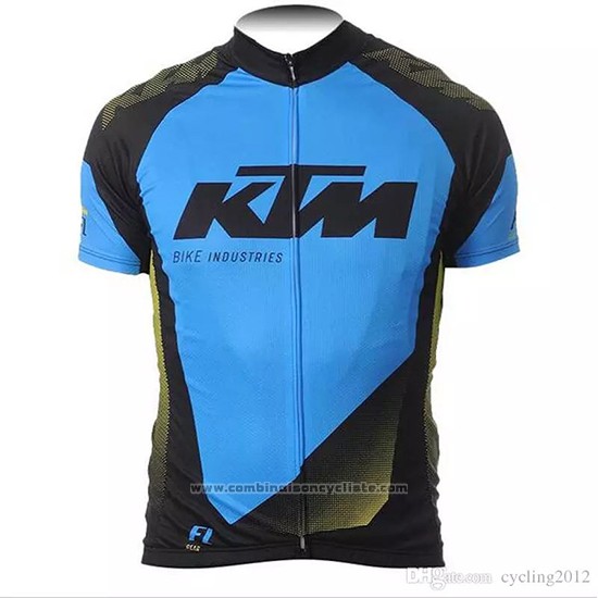 2018 Maillot Cyclisme Ktm Bleu Noir Manches Courtes et Cuissard