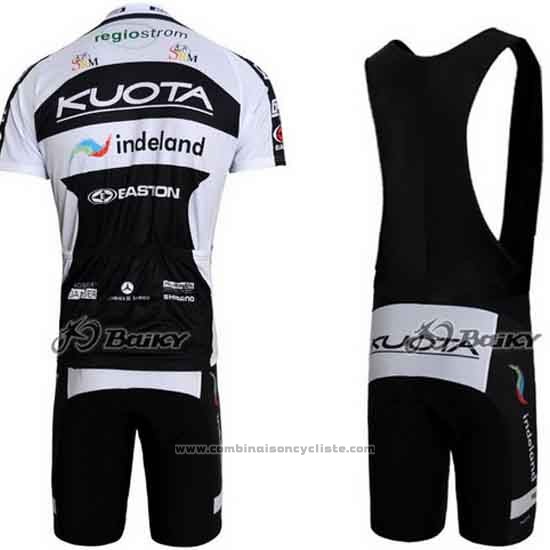 2010 Maillot Cyclisme Kuota Noir et Blanc Manches Courtes et Cuissard