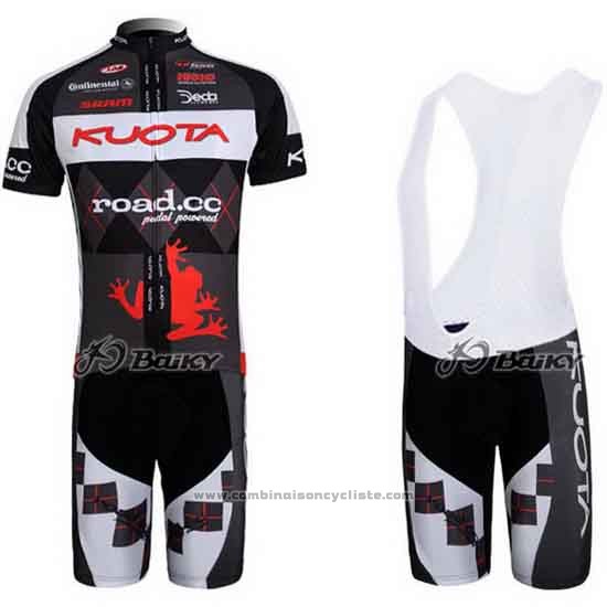 2011 Maillot Cyclisme Kuota Noir et Blanc Manches Courtes et Cuissard