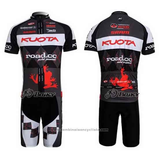 2011 Maillot Cyclisme Kuota Noir et Blanc Manches Courtes et Cuissard