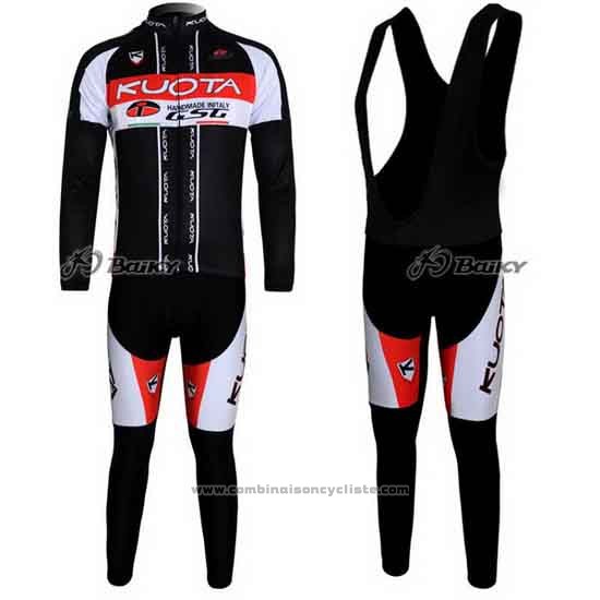 2011 Maillot Cyclisme Kuota Noir et Blanc Manches Longues et Cuissard